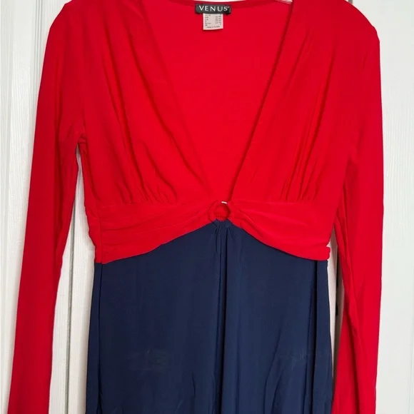 VENUS Vibrant Red & Blue Dress Size Small - Picture 6 of 8